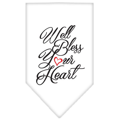 Well Bless Your Heart Screen Print Bandana White Small